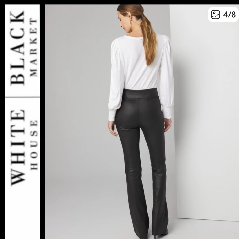 White House Black Market Extra High Rise Skinny Black Flare Pull On Jeans! Sz 10